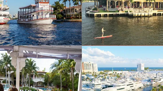 New River and skyline in Fort Lauderdale, Florida