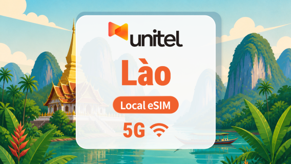 eSIM 5G Lào Unitel | IP nội địa · All AI & TikTok | 5–30 ngày | QR Code