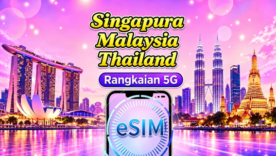 Singapura / Malaysia / Thailand 5G eSIM | Menyokong Google Maps / TikTok / ChatGPT | Pelan Data Harian / Jumlah Data | Pengebilan 24 Jam | 1–30 Hari | Kod QR