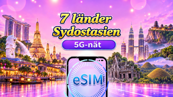 Sydostasien (7 länder) | 5G/4G eSIM | Daglig surfpaket/datapaket | 24-timmars debitering | 1-30 dagar | QR-kod