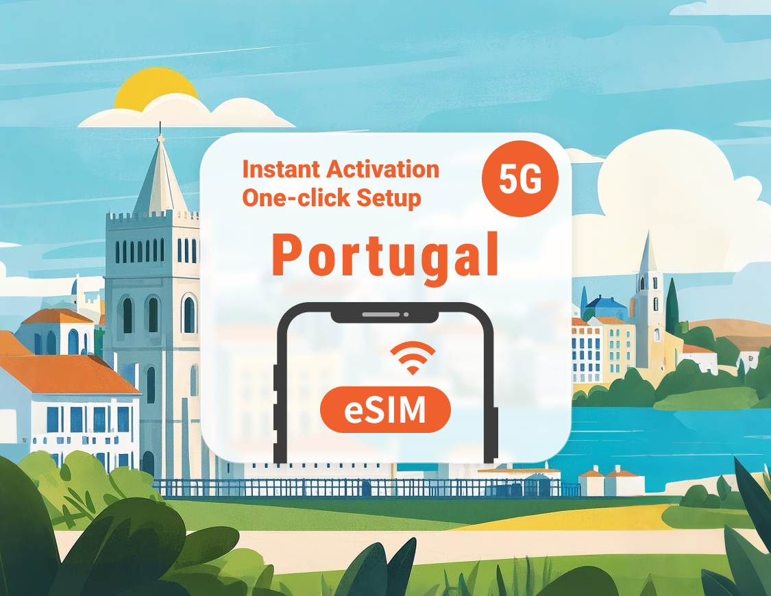 Portugal 5G eSIM | Meerdere netwerken | 1–30 dagen | Directe QR-code