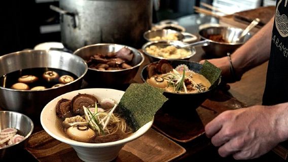 Professional Ramen & Gyoza with Ramen Chef in a restaurant!