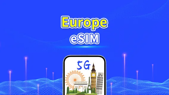 eSIM Europa | 5G/4G | Paquete de datos diario/total | 1-30 días | Facturación 24 horas | Código QR
