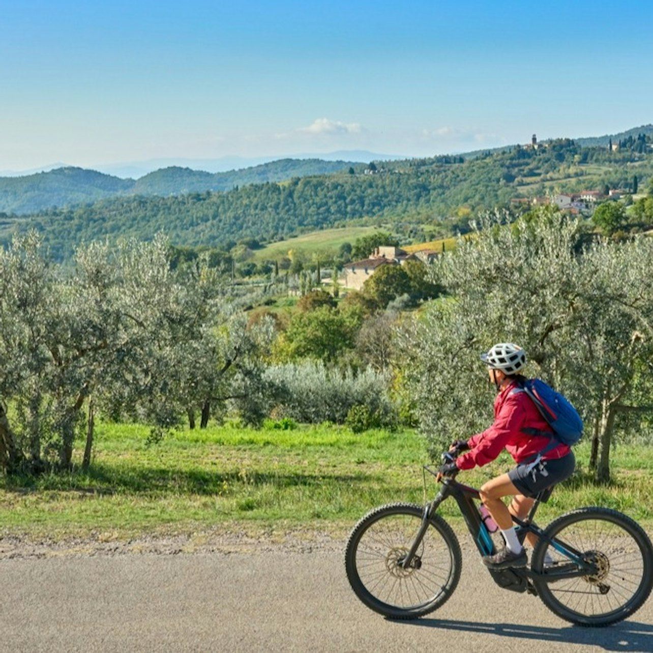 キアンティ：ガイド付き電動自転車ツアー＋ランチ＋ワインテイスティング