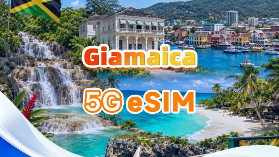 Giamaica | eSIM 5G | Supporta tutti gli AI & TikTok | 500MB/giorno - Totale 30GB | 1-30 giorni | Addebito ogni 24 ore | Codice QR