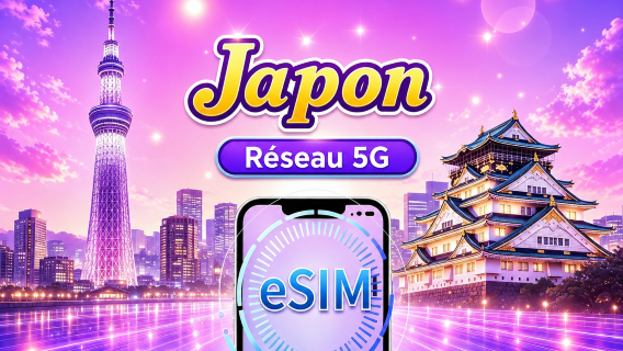 Japon | eSIM 5G | Forfait journalier/forfait total | Facturation 24h | 1 à 30 jours | Code QR