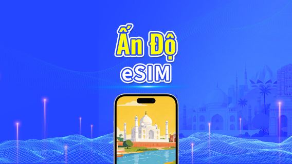 Ấn Độ 5G/4G eSIM | Hỗ trợ AI & TikTok | Gói ngày/tổng dung lượng | Tính phí mỗi 24 giờ | 1–30 ngày | QR Code
