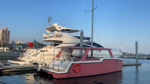 【珠海遊艇租賃】珠海全新40尺玫瑰紅網紅海釣雙體遊艇包船出海
