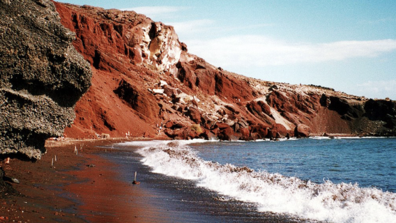 聖托里尼 紅沙灘+費拉小鎮+阿克罗蒂利考古遺址+皮爾戈斯小鎮