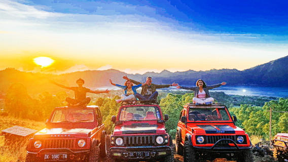 Mount BATUR Jeep Tour & AYUNG River Rafting Bali