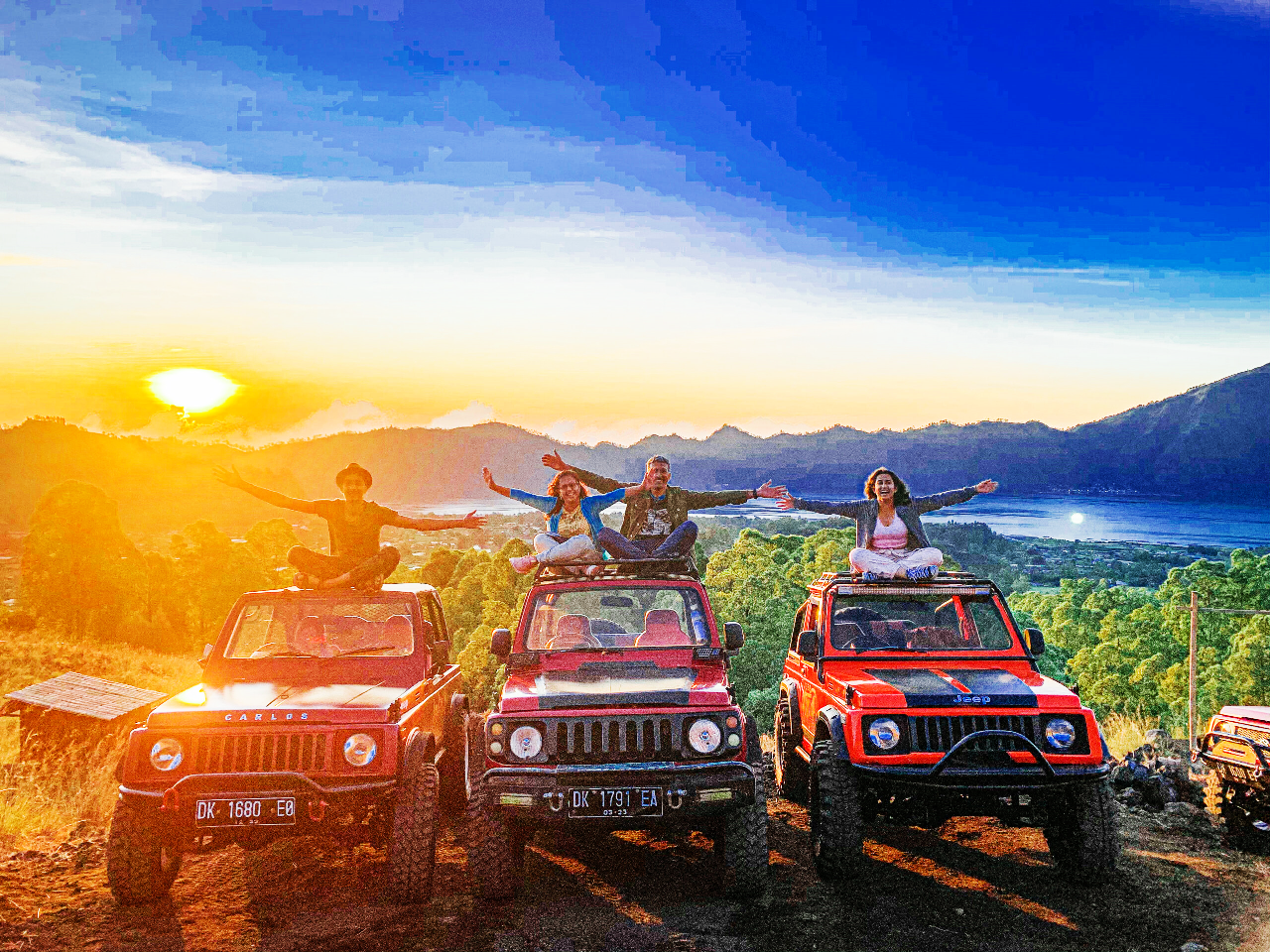 Mount BATUR Jeep Tour & AYUNG River Rafting Bali