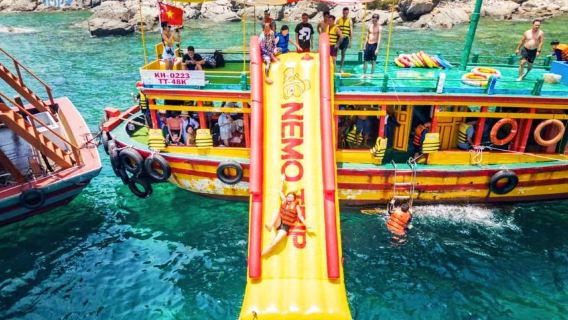 1-day island hopping tour in Nha Trang to Nha Trang Port + Bai Truong with snorkeling and beach party (Chinese service optional)