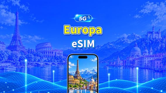 Europa 5G eSIM | Compatibile con AI e TikTok | Pacchetto dati giornaliero/totale | 1–30 giorni | Fatturazione 24 ore | Codice QR
