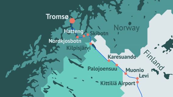 Arctic Bus Winter Route Finland Rovaniemi-Levi-Norway Tromso Bus Tickets/Coach Tickets