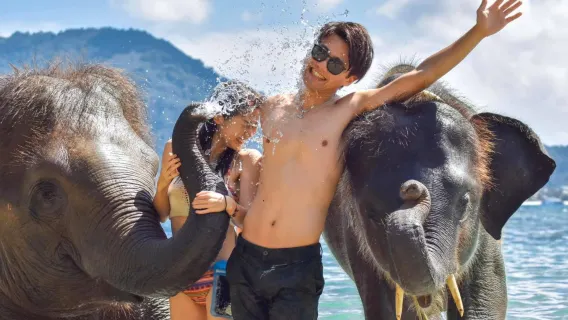 Phuket Lucky Beach: nuotare con gli elefanti e scattare foto
