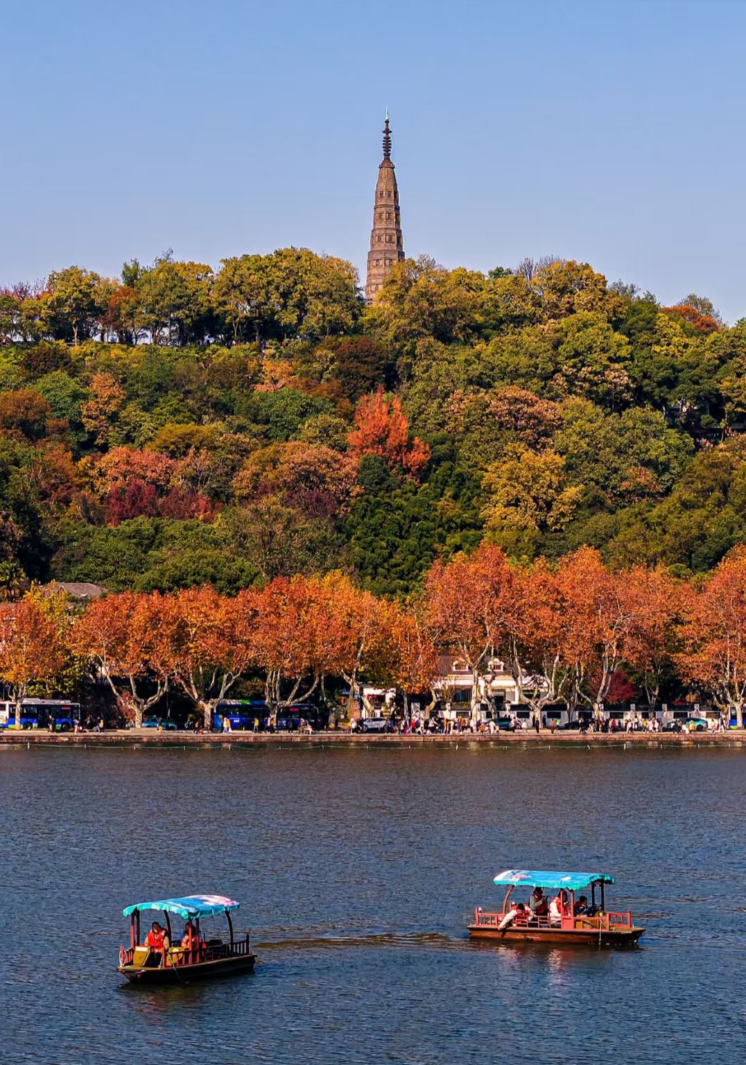 Hangzhou West Lake rowing boat (40 minutes) + guide + Leifeng Tower admission ticket half-day tour