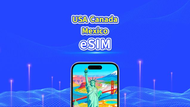 USA, Canada, Mexico eSIM | 5G/4G | Daily/Total Data Package | 1–30 days | 24-Hour Billing | QR code