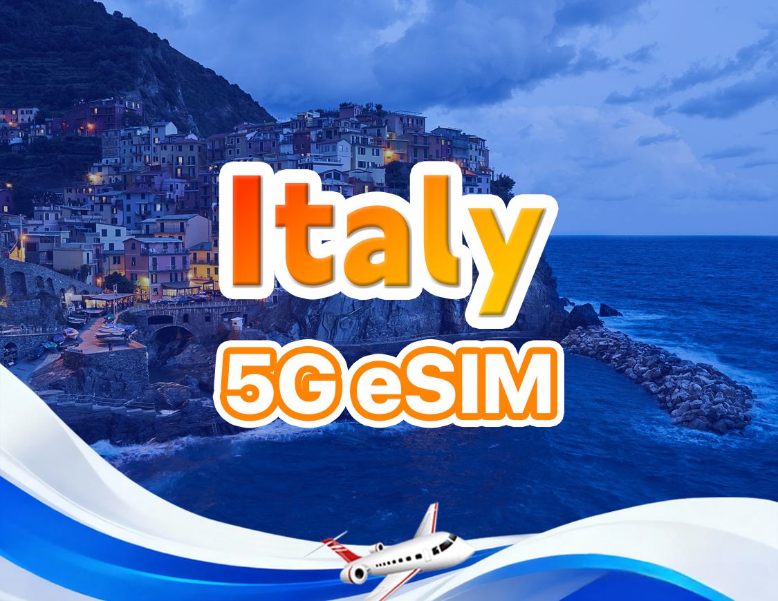 Italy 4G/5G eSIM | Daily package/Total package | 1GB/day-total 30GB | 1-30 days | 24-hour system | QR code