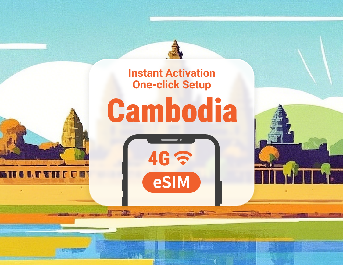 Cambodia 5G eSIM | Supports ChatGPT & TikTok | 1–30 Days | Instant QR