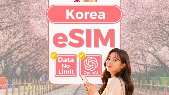 Güney Kore SKT orijinal eSIM | 5G 4G yüksek hızlı veri | 010 telefon numarası | ChatGPT kullanılabilir | QR Kod