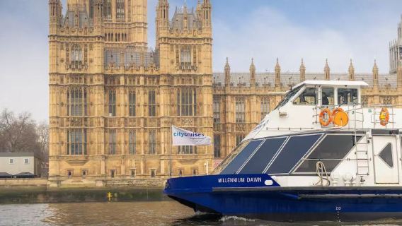 Themse-Bootsfahrt in London (Bootsfahrt + Uferlandschaften + Stadtwahrzeichen)