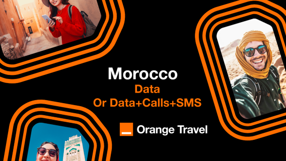 Marocco Orange Travel | eSIM 4G/5G | Dati o Dati/Chiamate/SMS | 1-5-10-20-50GB