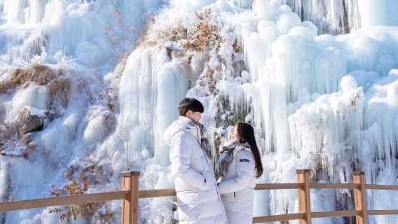Tour esclusivo invernale del ghiacciaio della valle di Eobi + isola di Nami + Gangchon Rail Bike (partenza da Seul)