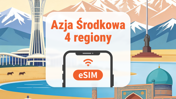 Azja Centralna 4 Kraje eSIM | Wszystkie AI & TikTok | 1–30 dni | Kod QR