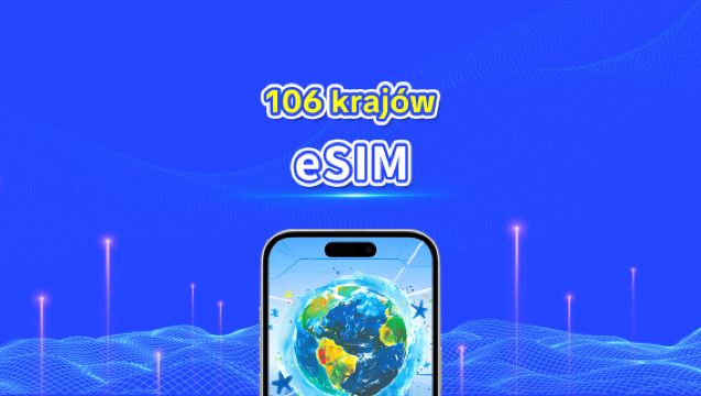 eSIM w 106 krajach | 4G/5G | Szybki internet | Pakiety dzienne/na dane | Rozliczanie 24-godzinne | 1-30 dni | Kod QR