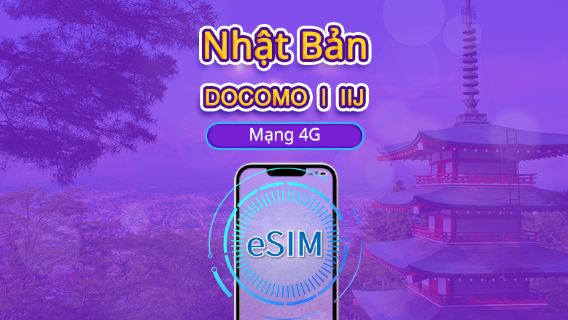 Nhật Bản | DOCOMO eSIM | Gói ngày/Gói dữ liệu | Tính theo ngày tự nhiên | 1-30 ngày | Mã QR