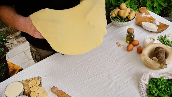 Pansotti Pasta, Walnut Pesto and Lemon Ricotta Cooking Class