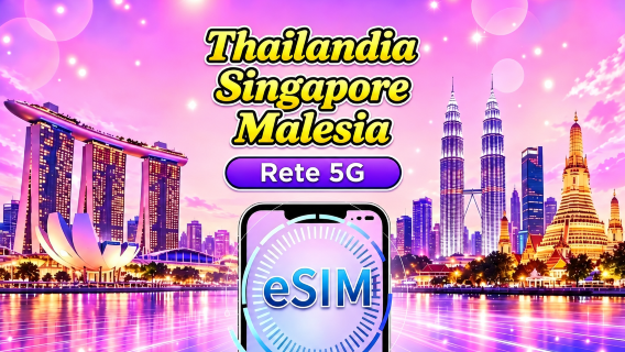 Singapore / Malesia / Thailandia 5G eSIM | Supporta Google Maps / TikTok / ChatGPT | Piani giornalieri / piani dati totali | Fatturazione 24 ore | 1–30 giorni | Codice QR