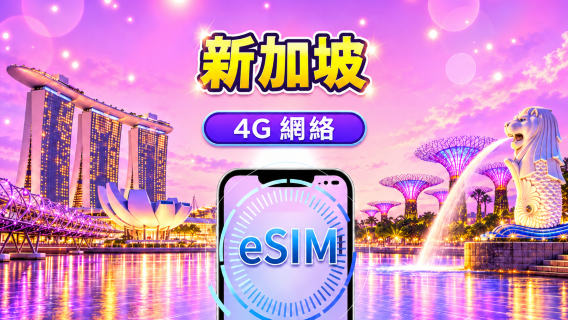 新加坡 4G eSIM｜支援 Google Maps / Chat GPT ｜每日型／總量型數據計劃｜24 小時計費制｜1–30日｜QR code