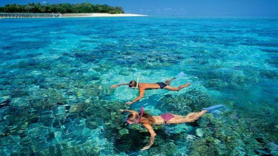 Green Island full-day tour with snorkel gear or glass bottom boat