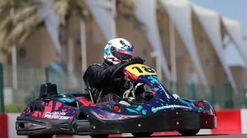 Immersive activity of driving your own kart at Yas Marina Abu Dhabi Circuit