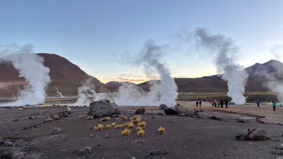From San Pedro de Atacama: Tatio Geysers and Machuca Tour