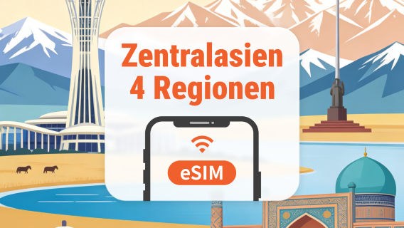 Zentralasien 4 Länder eSIM | KI-Apps & TikTok | 1–30 Tage | QR-Code