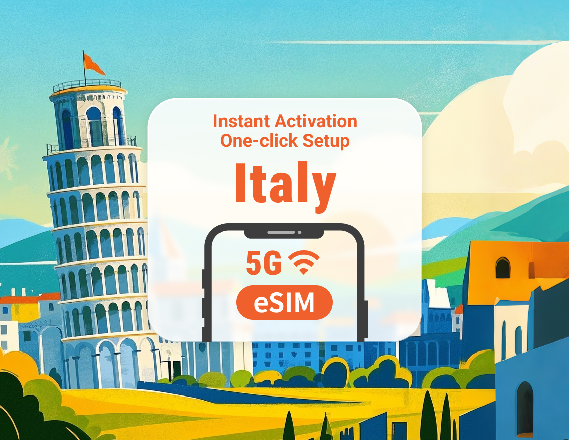 Italy 5G eSIM | Dual Network Coverage | 1β30 Days | Instant QR