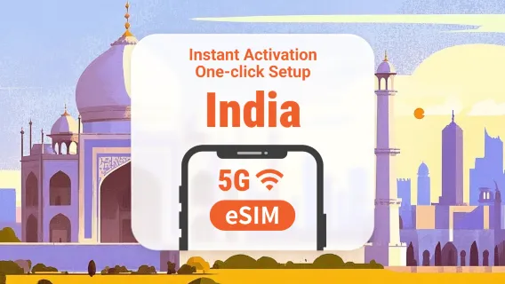 eSIM 5G Inde | Compatible avec ChatGPT et TikTok | 1 à 30 jours | QR code instantané