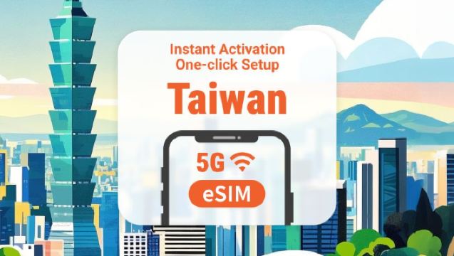 eSIM 5G para Taiwan | Pacote de dados de 1 a 30 dias | Ativação rápida com um clique | Código QR