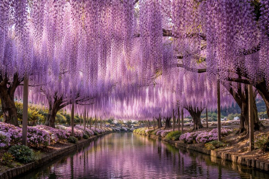 大阪出發 春季限定~夢幻芝櫻花毯 × 超人氣紫藤花園一日遊