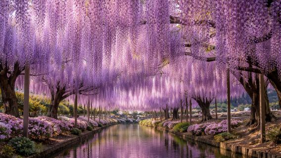 Lawatan Sehari dari Osaka: Musim Bunga Terhad - Permaidani Bunga Shibazakura yang Menakjubkan × Taman Wisteria Paling Popular