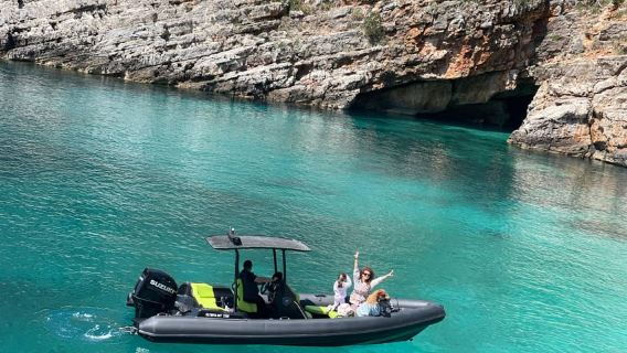 Vlore: Dafina Cave & Haxhi Ali Cave Speedboat Guided Tour