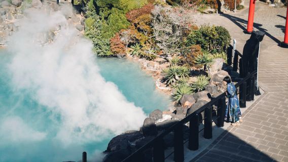 Viaje a los manantiales termales de Beppu en Kyushu: excursión de un día a Dazaifu, Yufuin, el infierno marino y los manantiales termales de Hyotan