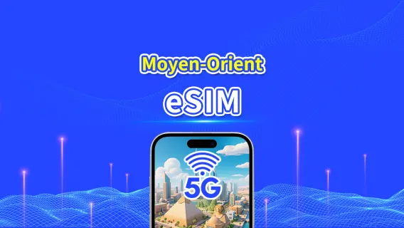 eSIM Moyen-Orient | 5G/4G | Forfait de données quotidien/total | 1–30 jours | Facturation 24h | Code QR