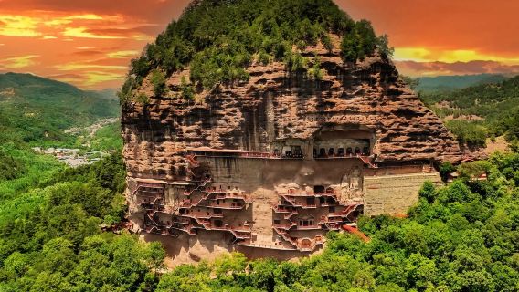 麥積山石窟一日遊（導遊全程導覽+上門接送+門票+景區交通車）