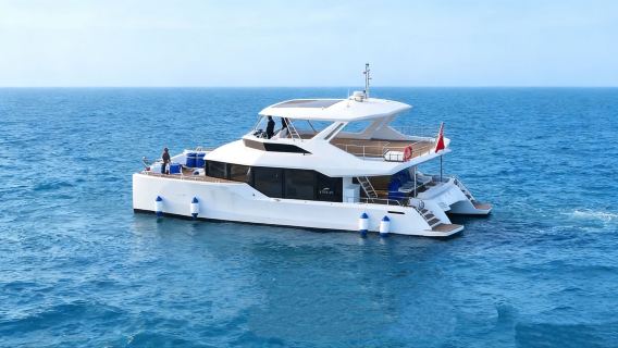 【福州平潭遊艇租賃】平潭遊艇55尺雙體豪華遊艇包船出海～贈送水果飲料