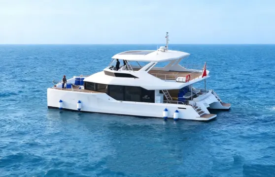 【福州平潭遊艇租賃】平潭遊艇55尺雙體豪華遊艇包船出海～贈送水果飲品