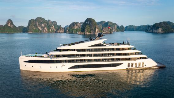 อ่าวหะล็อง 6-สตาร์ เรือสำราญหรูพักค้างคืน | ห้องมีระเบียงและอ่างอาบน้ำ | ถ้ำซุงซอตและเกาะตีต๊อป