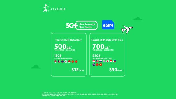Singapour | Starhub | Carte SIM voyage 4G ou 5G+ | Carte de données | eSIM